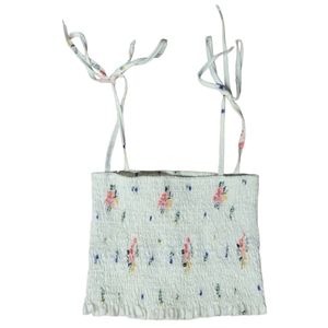 Floral tie straps crop top